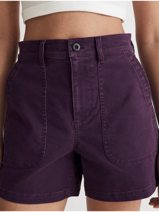 Madewell Pants - Madewell The Perfect Fatigue Mid-Length Plum Purple Shorts Size 25 5” inseam
